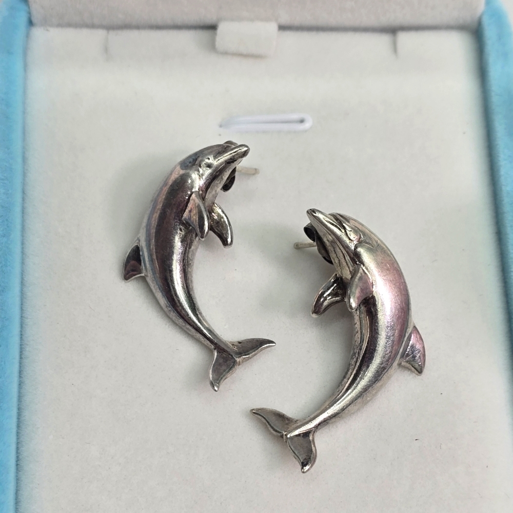 Sterling Silver Dolphin Earrings